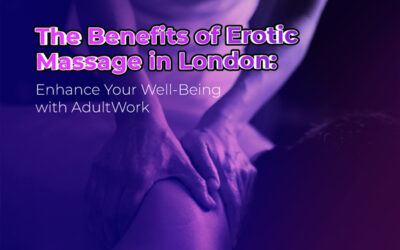 Image of someone performing an erotic massage in London. Text over image displays the blog title.