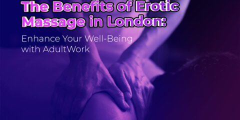 Image of someone performing an erotic massage in London. Text over image displays the blog title.