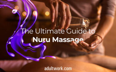 Image of someone performing a Nuru massage. Text over image displays the blog title.