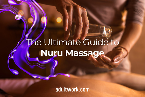 Image of someone performing a Nuru massage. Text over image displays the blog title.